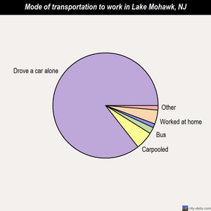 Lake Mohawk mode of transportation to work chart
