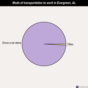 Evergreen mode of transportation to work chart