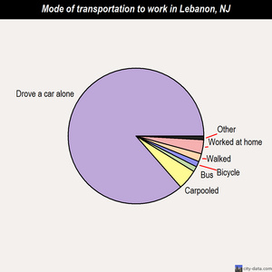 Lebanon mode of transportation to work chart