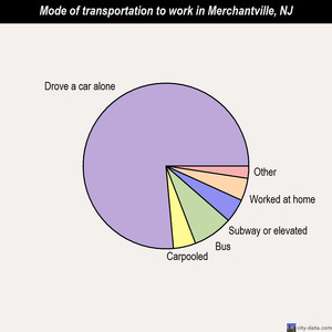 Merchantville mode of transportation to work chart