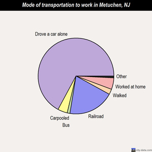 Metuchen mode of transportation to work chart