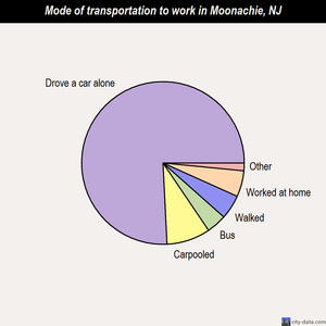 Moonachie mode of transportation to work chart