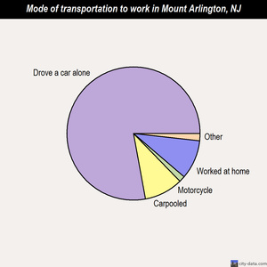 Mount Arlington mode of transportation to work chart