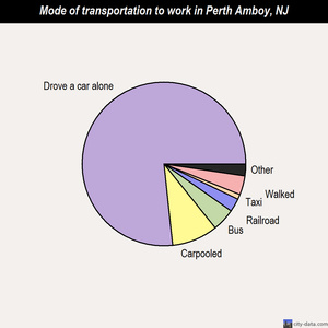 Perth Amboy mode of transportation to work chart