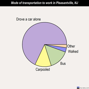 Pleasantville mode of transportation to work chart