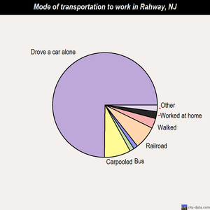 Rahway mode of transportation to work chart