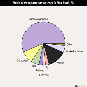 Red Bank mode of transportation to work chart