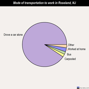 Roseland mode of transportation to work chart