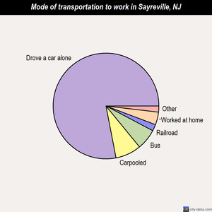 Sayreville mode of transportation to work chart