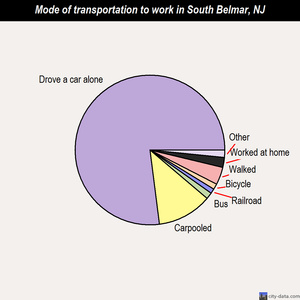 South Belmar mode of transportation to work chart
