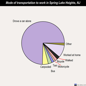 Spring Lake Heights mode of transportation to work chart