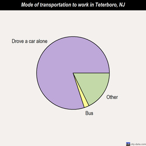 Teterboro mode of transportation to work chart