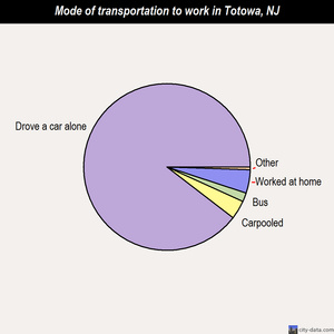 Totowa mode of transportation to work chart