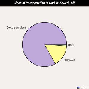 Newark mode of transportation to work chart