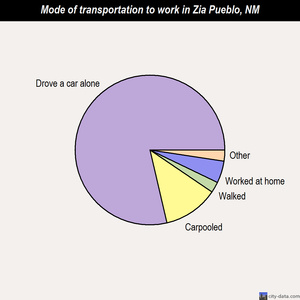 Zia Pueblo mode of transportation to work chart