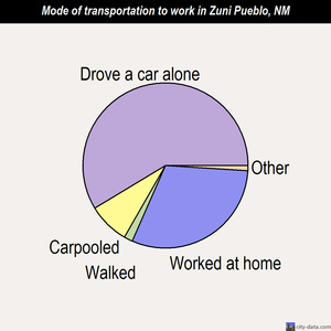 Zuni Pueblo mode of transportation to work chart