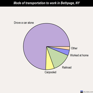Bethpage mode of transportation to work chart