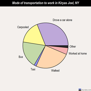 Kiryas Joel mode of transportation to work chart