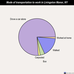 Livingston Manor mode of transportation to work chart