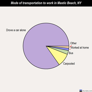 Mastic Beach mode of transportation to work chart