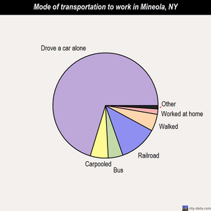 Mineola mode of transportation to work chart