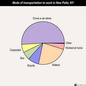 New Paltz mode of transportation to work chart