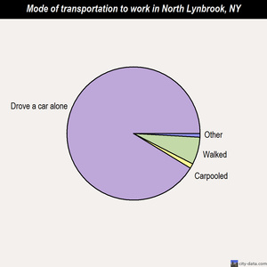North Lynbrook mode of transportation to work chart