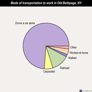 Old Bethpage mode of transportation to work chart