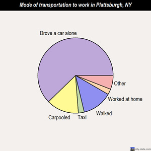 Plattsburgh mode of transportation to work chart