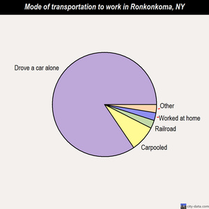Ronkonkoma mode of transportation to work chart