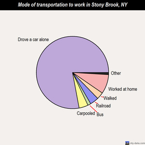 Stony Brook mode of transportation to work chart