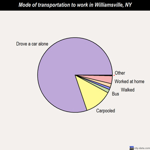 Williamsville mode of transportation to work chart