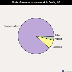 Bostic mode of transportation to work chart