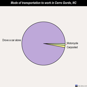 Cerro Gordo mode of transportation to work chart