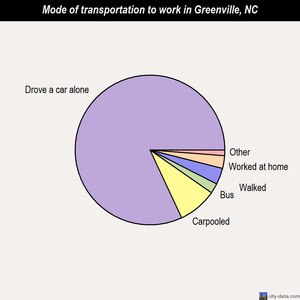 Greenville mode of transportation to work chart