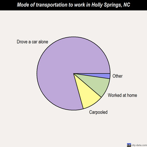 Holly Springs mode of transportation to work chart