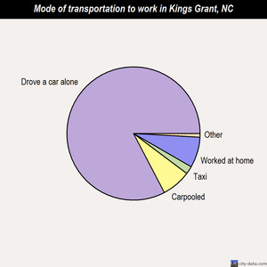 Kings Grant mode of transportation to work chart