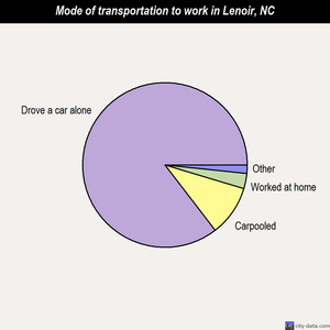 Lenoir mode of transportation to work chart