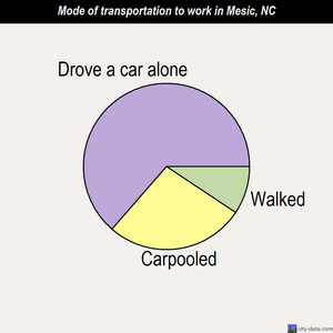 Mesic mode of transportation to work chart
