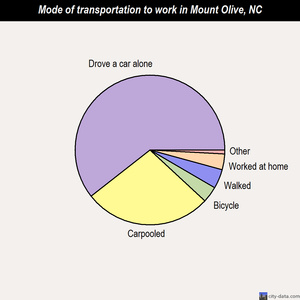 Mount Olive mode of transportation to work chart