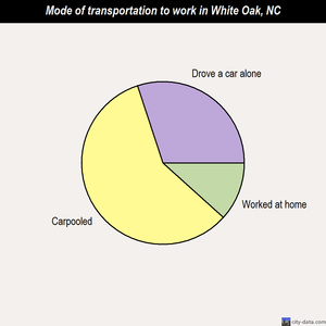 White Oak mode of transportation to work chart