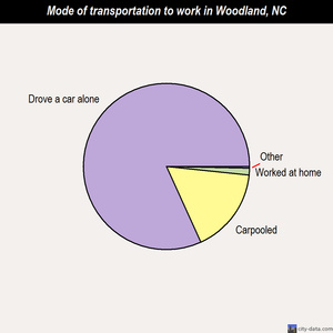 Woodland mode of transportation to work chart