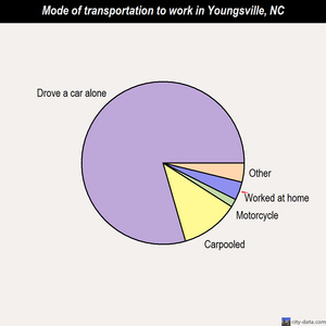 Youngsville mode of transportation to work chart