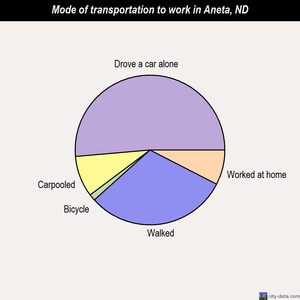 Aneta mode of transportation to work chart
