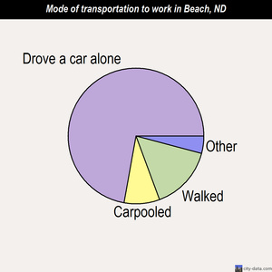 Beach mode of transportation to work chart
