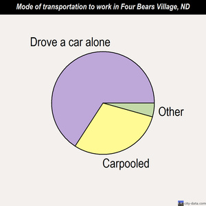 Four Bears Village mode of transportation to work chart