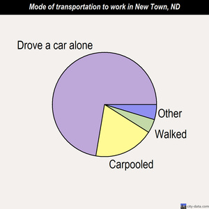 New Town mode of transportation to work chart