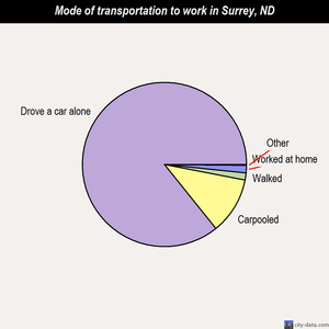 Surrey mode of transportation to work chart