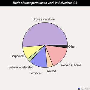 Belvedere mode of transportation to work chart