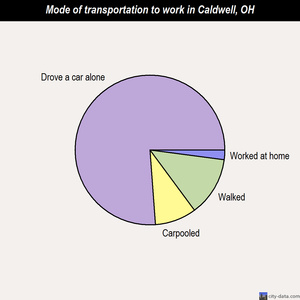 Caldwell mode of transportation to work chart